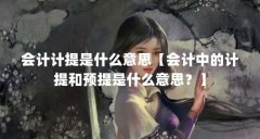 会计计提是什么意思【会计中的计提和预提是什么意思?】