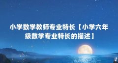 小学数学教师专业特长【小学六年级数学专业特长的描述】