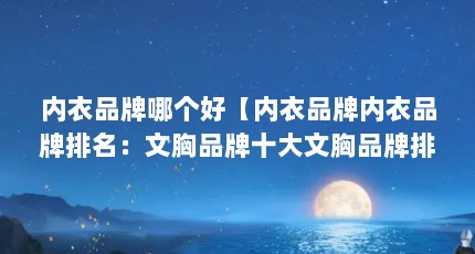 内衣品牌哪个好【内衣品牌内衣品牌排名：文胸品牌十大文胸品牌排名】