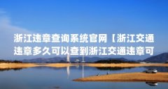 浙江违章查询系统官网【浙江交通违