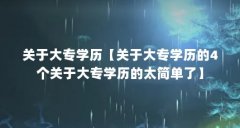 关于大专学历【关于大专学历的4个关于大专学历的太简单了】