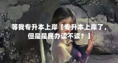 等我专升本上岸【专升本上岸了,但是是民办读不读?】
