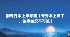 刚专升本上岸考研【专升本上岸了，往事暗沉不可追】