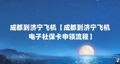 成都到济宁飞机【成都到济宁飞机电子社保卡申领流程】