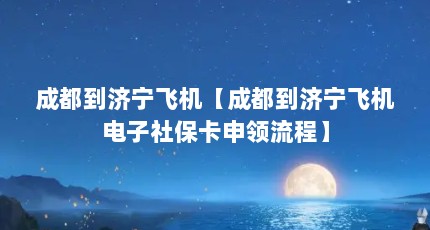 成都到济宁飞机【成都到济宁飞机电子社保卡申领流程】