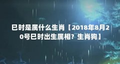 巳时是属什么生肖【2018年8月20号巳时出生属相?生肖狗】