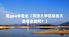 低gpa水专业【同济大学信息类大类专业如何？】