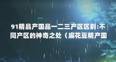 91精品产国品一二三产区区别:不同产区的神奇之处（麻花豆精产国品:国产麻花