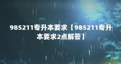 985211专升本要求【985211专升本要求2点解答】