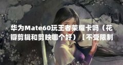 华为Mate60玩王者荣耀卡吗(花瓣剪辑和剪映哪个好)【不受限制的搜索功能器有