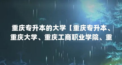 重庆专升本的大学【重庆专升本、重庆大学、重庆工商职业学院、重庆工商职业学院排名】