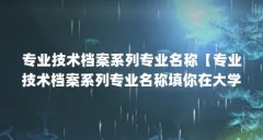 专业技术档案系列专业名称【专业技术档案系列专业名称填你在大学所学专业名