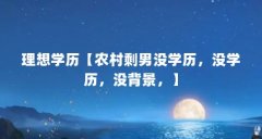 理想学历【农村剩男没学历，没学历，没背景，】