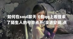 如何在soul聊天（在qq上看搜索了陌生人的号并点开(没进空间,点了背景墙)对面会