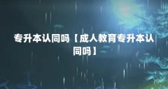 专升本认同吗【成人教育专升本认同吗】