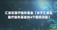 汇添富医疗服务基金【关于汇添富医疗服务基金的4个相关问题】