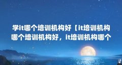 学it哪个培训机构好【it培训机构哪个培训机构好,it培训机构哪个好】