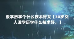 没学历学个什么技术好女【30岁女人没学历学什么技术好,】