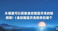 从哪里可以获取金枕榴莲开壳的视频呢?（金枕榴莲开壳视频在哪个平台能看到