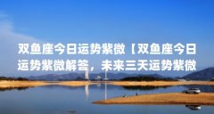 双鱼座今日运势紫微【双鱼座今日运势紫微解答，未来三天运势紫微的3个星座