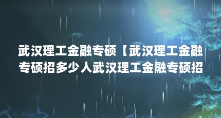 武汉理工金融专硕【武汉理工金融专硕招多少人武汉理工金融专硕招多少人】