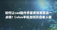 如何让cad操作界面变得更简洁一点呢?（vivo手机如何开启老人模式简洁界面）【