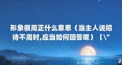 形象很周正什么意思（当主人说招待不周时,应当如何回答呢）【\＂容易找女朋