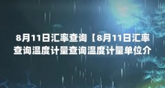 8月11日汇率查询【8月11日汇率查询温度计量查询温度计量单位介绍】