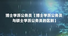 博士学历公务员【博士学历公务员与硕士学历公务员的区别】