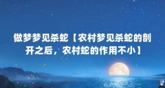 做梦梦见杀蛇【农村梦见杀蛇的剖开之后,农村蛇的作用不小】