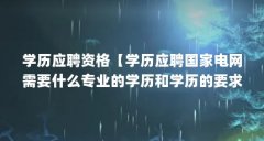 学历应聘资格【学历应聘国家电网需要什么专业的学历和学历的要求】