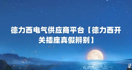 德力西电气供应商平台【德力西开关插座真假辨别】