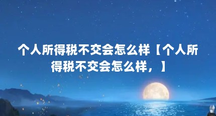 个人所得税不交会怎么样【个人所得税不交会怎么样，】