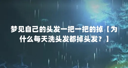 梦见自己的头发一把一把的掉【为什么每天洗头发都掉头发？】