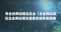 专业的网站建设企业【企业网站建设企业网站建设需要的成本是根据具体需求】
