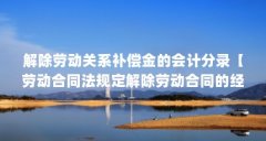 解除劳动关系补偿金的会计分录【劳动合同法规定解除劳动合同的经济补偿金的