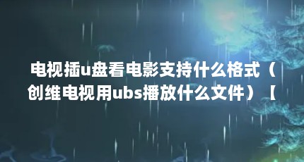 电视插u盘看电影支持什么格式（创维电视用ubs播放什么文件）【创维电视插u盘看电影支持什么格式】