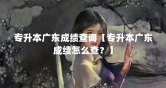 专升本广东成绩查询【专升本广东成绩怎么查？】