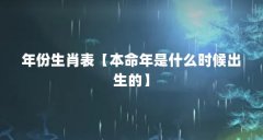 年份生肖表【本命年是什么时候出生的】