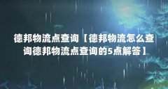 德邦物流点查询【德邦物流怎么查询德邦物流点查询的5点解答】