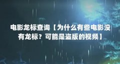 电影龙标查询【为什么有些电影没有龙标?可能是盗版的视频】