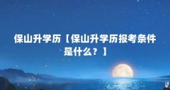 保山升学历【保山升学历报考条件是什么？】