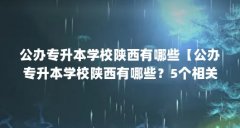 公办专升本学校陕西有哪些【公办专升本学校陕西有哪些？5个相关介绍】