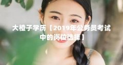 大橙子学历【2019年公务员考试中的岗位选择】