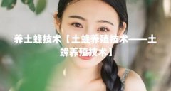 养土蜂技术【土蜂养殖技术——土蜂养殖技术】